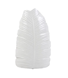 White feather look vase
